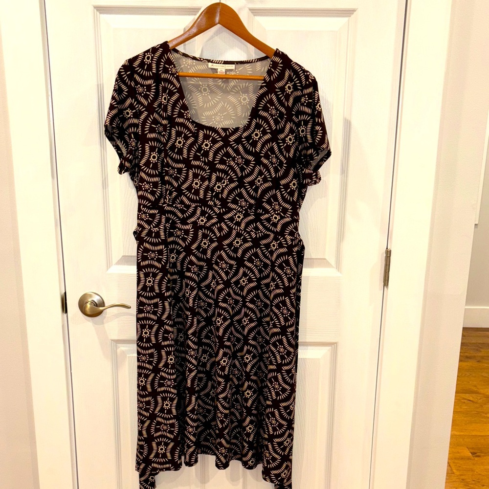 JM Collection Brown and White Dress PXL